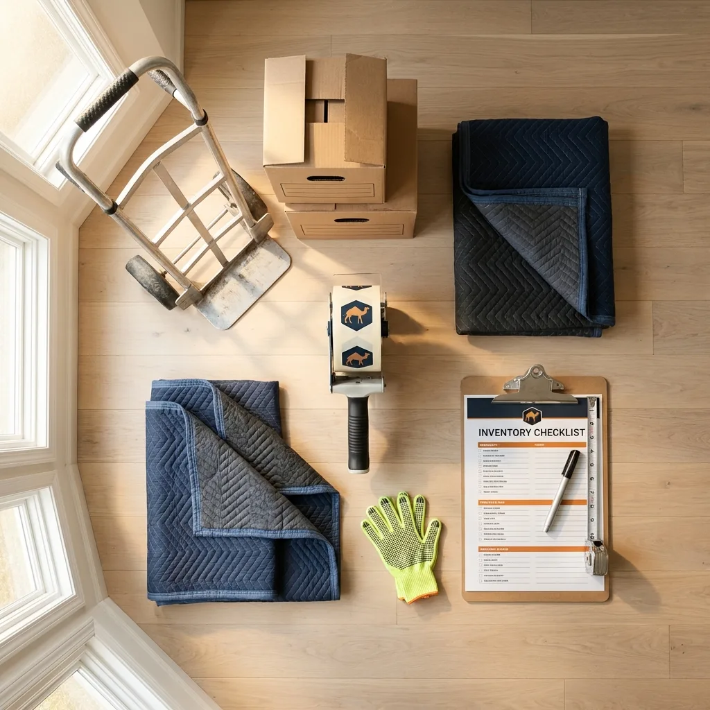 Professional moving supplies and packing materials layout for Sartell residential relocations